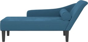 vidaXL Ανάκλιντρο Μπλε Υφασμάτινο με Βελούδινο