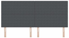 vidaXL LED κεφαλάρι με φώτα λωρίδας LED Σκούρο γκρι 200 cm ύφασμα