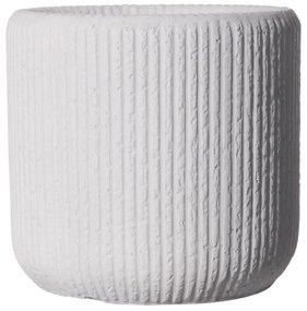 Supergreens Γλάστρα Πήλινη Στρογγυλή Stripe Λευκή L 42x42x40 εκ. - C-0270-8