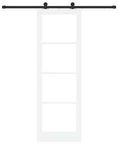 vidaXL Συρόμενη Πόρτα Χειροκίνητος Λευκό 78 x 232 cm Ξύλο και μέταλλο