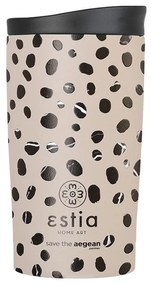 Estia 01-25663 Travel Mug Save The Aegean Ανακυκλώσιμο Ποτήρι Θερμός Ανοξείδωτο BPA Free 350ml Leopard Taupe