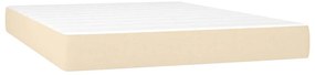 vidaXL Κρεβάτι Boxspring με Στρώμα Κρεμ 140x200 εκ. Υφασμάτινο