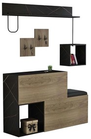 Έπιπλο Εισόδου Cerb HM8957.12 120x20x72cm Natural-Black Μελαμίνη