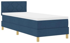 vidaXL Κρεβάτι με ελατήρια με στρώμα Μπλε 80 x 200 cm ύφασμα