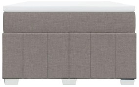 vidaXL Κρεβάτι Boxspring με Στρώμα Taupe 120x190 εκ. Υφασμάτινο