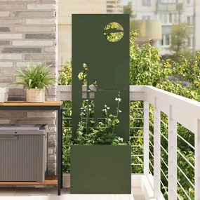 vidaXL Γλάστρα Κήπου με Διακοσμητική Πάνελ Λαδί 50 x 140 cm