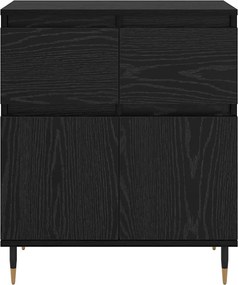 vidaXL Πλαϊνό γραφείο με συρτάρι Μαύρη Οξυά 60 x 35 x 70 cm