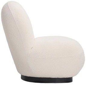 Πολυθρόνα Rosalie μπουκλέ ύφασμα σε κρεμ απόχρωση με μαύρη βάση 85x82x77εκ 85x82x77 εκ.