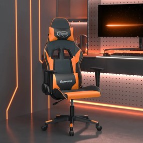 Καρέκλα Gaming Μασάζ Μαύρο/πορτοκαλί από Συνθετικό Δέρμα