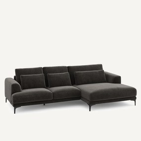 Γωνιακός καναπές XL δεξιός, από βελούδινο chenille, MARSILE