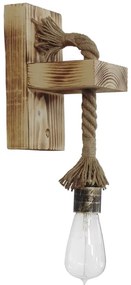Απλίκα Φωτιστικό Τοίχου Rope UT-01AP-B σχοινί Heronia-31-0321-Καφέ 31-0321