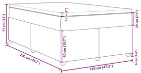 Κρεβάτι Boxspring με Στρώμα Μπλε 120x200 εκ. Υφασμάτινο - Μπλε