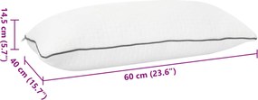 vidaXL Μαξιλάρι Ύπνου Shread Λευκό 60 x 40 x 14,5 εκ Αφρός Μνήμης