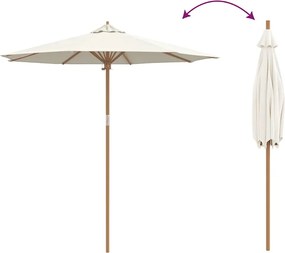 vidaXL Ομπρέλα Κήπου Κρέμες λευκό Ø 270 x 260 εκ Μπαμπού