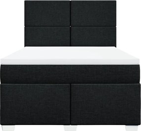 vidaXL Κρεβάτι Boxspring με Στρώμα Μαύρο 140x190 εκ. Υφασμάτινο