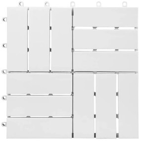 Πλακάκια Deck 10 τεμ. Λευκά 30 x 30 εκ. από Μασίφ Ξύλο Ακακίας - Λευκό