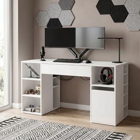 Γραφείο εργασίας Pontus Megapap χρώμα λευκό 145x60x74,4εκ.
