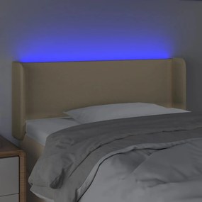 vidaXL Κεφαλάρι Κρεβατιού LED Κρεμ 83x16x78/88 εκ. Υφασμάτινο