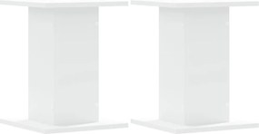 vidaXL Βάσεις Φυτών 2 τεμ. Λευκές 30x30x40 εκ. από Επεξεργασμένο Ξύλο
