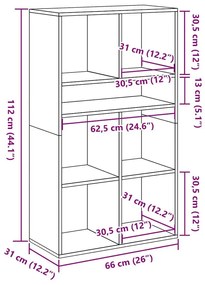 Βιβλιοθήκη Παλαιό Ξύλο 66x31x112 εκ. Επεξεργ. Ξύλο - Παλιό ξύλο