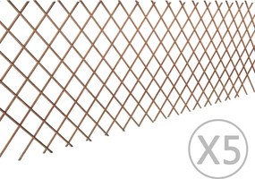 vidaXL Καφασωτό Φράχτης 5 τεμ. 180 x 90 εκ. από Ιτιά