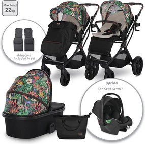 BABY STROLLER GLORY TROPICAL FLOWERS +ADAPTERS