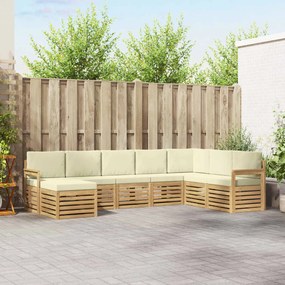 vidaXL Σειρά Καναπέ Εξωτερικού 8 pcs Λευκό και Κρεμ