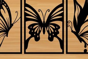 Intra απο ξύλο plywood 3mm-4mm πάχος Τέχνη τοίχου 3 Butterfly Cut Glowforge Δίασταση 40x40 cm INTRAFABR-68049124