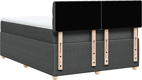 vidaXL Κρεβάτι Boxspring με Στρώμα Σκούρο Γκρι 140x200 εκ Υφασμάτινο