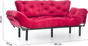 Τριθέσιος Καναπές Κρεβάτι Κεραμιδί NITTA 70x185x85
