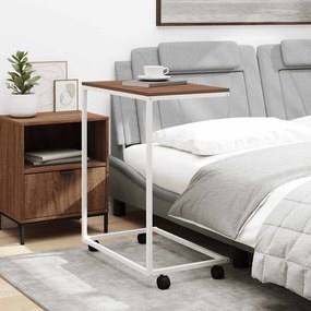 vidaXL Βοηθητικό Τραπέζι με Ρόδες Λευκό 55 x 35 x 70 εκ. Επεξ. Ξύλο