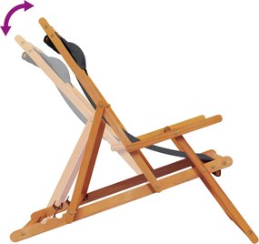 vidaXL Καρέκλες Παραλίας Πτυσσόμενες 2 τεμ. Μαύρες Υφασμάτινες