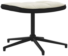 vidaXL Πολυθρόνα Relax Λευκό Κρεμ από Βελούδο και PVC με Σκαμπό