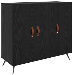 vidaXL Πλαϊνό γραφείο Μαύρο 90 x 34 x 80 εκ. Επεξεργασμένο ξύλο