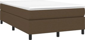 vidaXL Κρεβάτι Boxspring με Στρώμα Σκούρο Καφέ 120x200 εκ. Υφασμάτινο