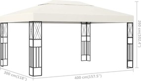 vidaXL Κιόσκι Κρεμ 3 x 4 μ. Υφασμάτινο