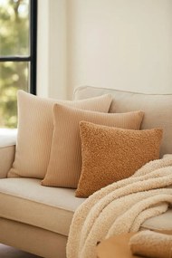 Κουβέρτα teddy fleece μπεζ 150x120εκ.