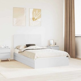 vidaXL Κρεβάτι Αποθήκης Λευκό 120 x 200 cm Επεξεργασμένο ξύλο