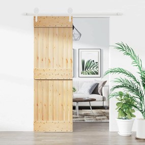 vidaXL Συρόμενη Πόρτα Φυσικό και Λευκό 70 x 210 cm