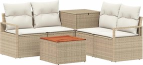 vidaXL Σετ Καναπέ 6 τμχ. Μπεζ και Κρέμ 55 x 55 x 37 εκ