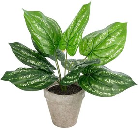 Τεχνητό Φυτό Σε Κασπώ Pothos 20896 Φ40x33cm Grey-Green GloboStar Πολυαιθυλένιο,Ύφασμα