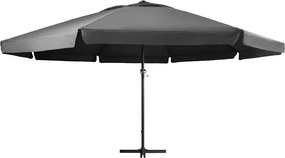 vidaXL Ομπρέλα Κήπου Ανθρακί 600 εκ. με Ιστό Αλουμινίου