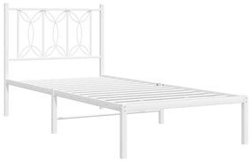 vidaXL Πλαίσιο Κρεβατιού με Κεφαλάρι Λευκό 80 x 200 εκ. Μεταλλικό