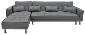 Καναπές Κρεβάτι Γωνιακός ArteLibre MICHAELLA Γκρι/Μαύρο 300x112x76cm