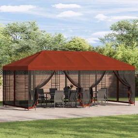 vidaXL Κιόσκι με Πλαϊνές Τοίχους 6 x 3 m Τερακότα