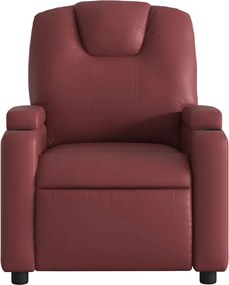 vidaXL Πολυθρόνα Ανακλινόμενη Μπορντό από Συνθετικό Δέρμα