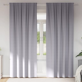 vidaXL Κουρτίνες 2 pcs Μεταλλικό Γκρι 225 x 140 εκ. Πολυεστέρας