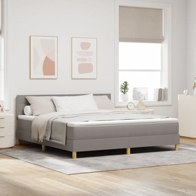 vidaXL Κρεβάτι με Ελατήριο και Στρώμα Taupe 180x200 εκ. Ύφασμα