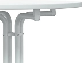 vidaXL Τραπέζι Μπαρ Λευκή Ø60x110 εκ. από Επεξεργασμένο Ξύλο/Ατσάλι