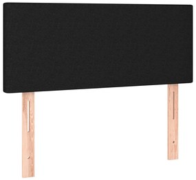 vidaXL Κρεβάτι Boxspring με Στρώμα &amp; LED Μαύρο 120x200 εκ. Υφασμάτινο
